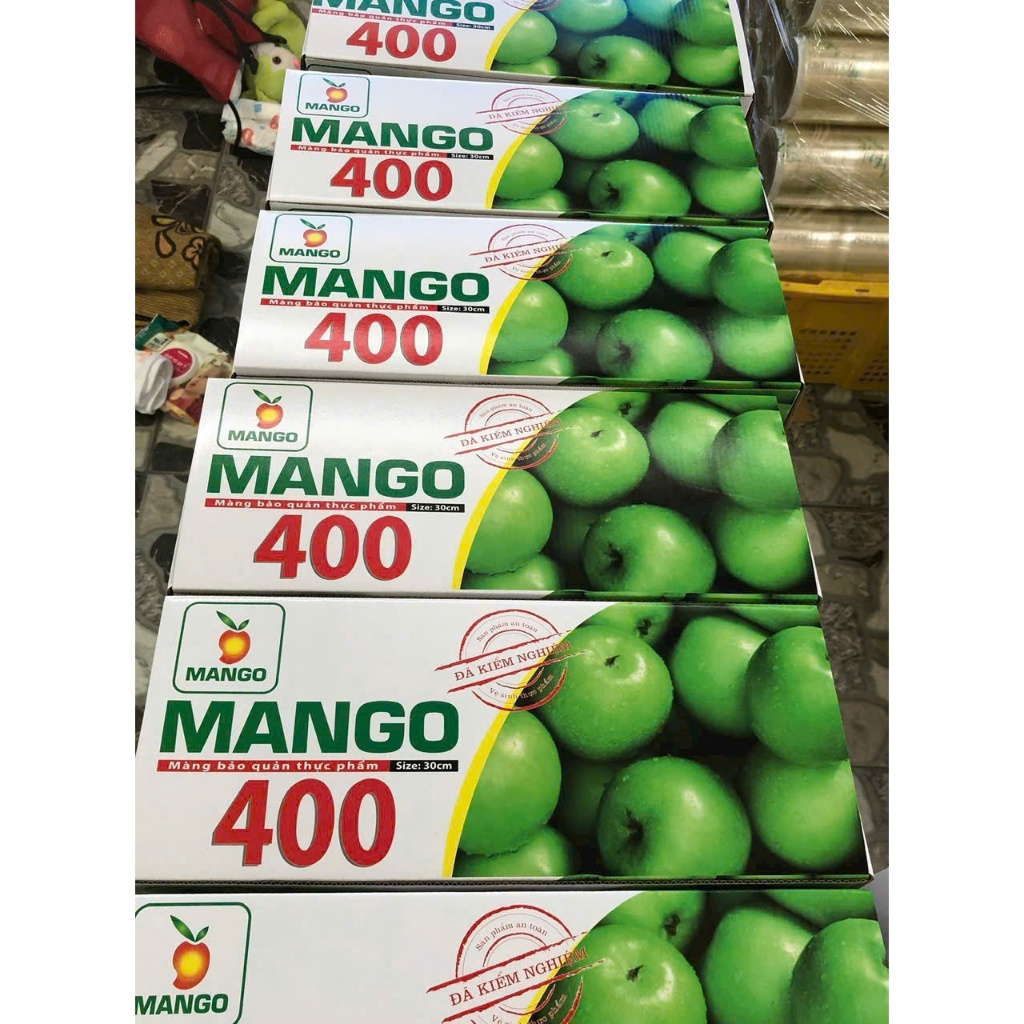 AMZO_MÀNG BỌC THỰC PHẨM BẢO QUẢN THỨC ĂN TRÁI CÂY PVC - SIZE 30CM KÈM DAO CẮT TIỆN LỢI MANGO 400