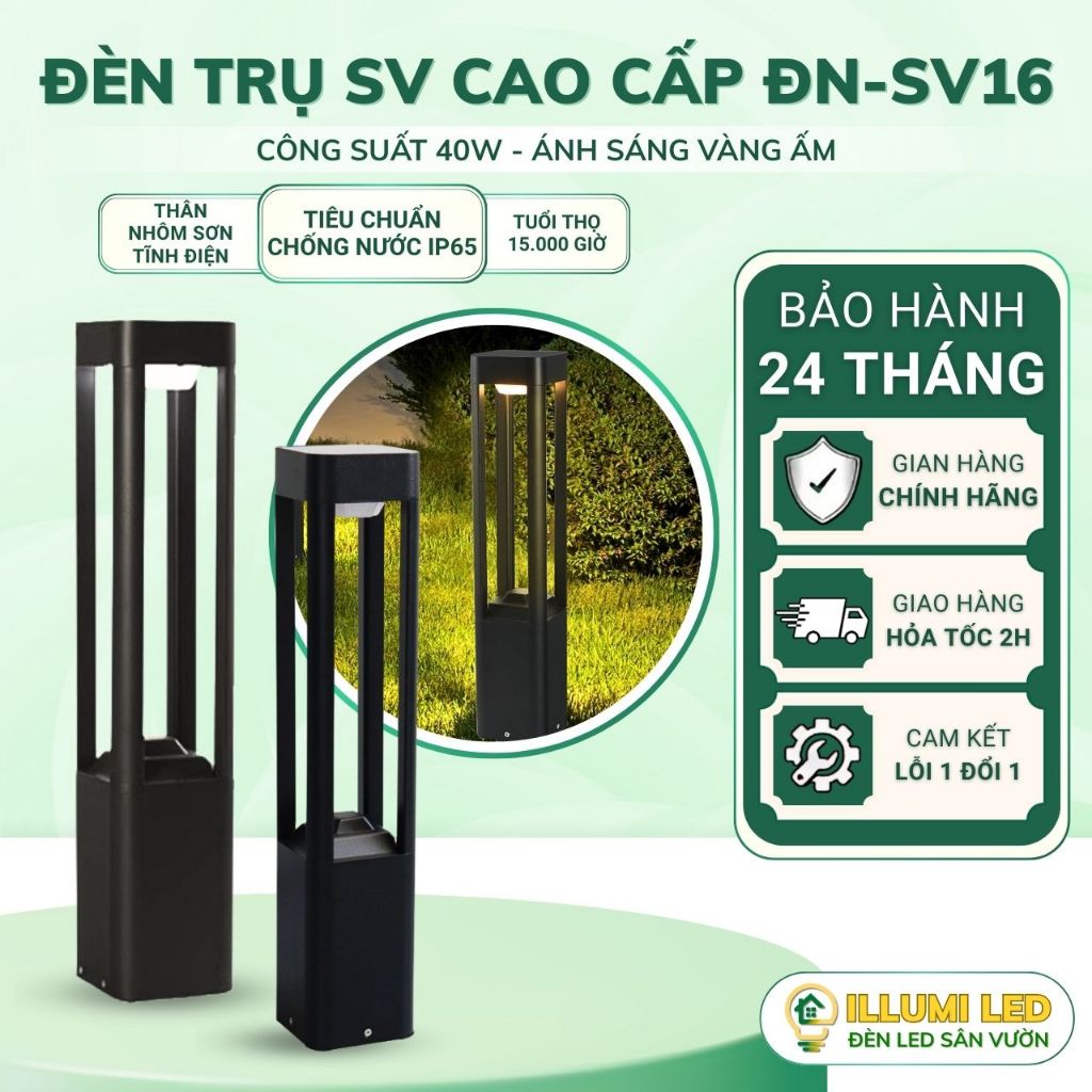 Đèn Trụ Sân Vườn Hợp Kim Nhôm LED 10W Phong Cách Hiện Đại, Chống Oxy Hóa Ngoài Trời
