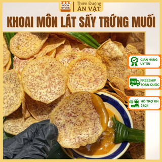   HÀNG XỊN  Khoai Môn Lát Trứng Muối 500G - Giòn Rụm Thơm Bùi - Khoai Môn Trứng Muối Sấy Giòn 