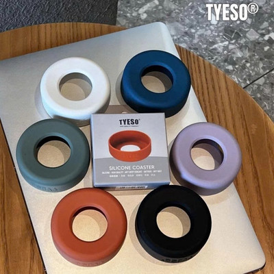 Đế lót ly silicon cao cấp chuẩn Tyeso chống trơn trượt va đập dễ vệ sinh phụ kiện bình ly giữ nhiệt