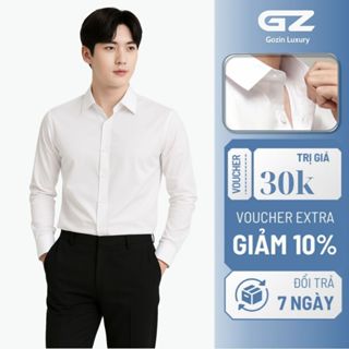  Áo sơ mi trắng nam GOZIN LUXURY tay dài đi học đi làm vải lụa cotton không nhăn thấm hút mồ hôi tốt 