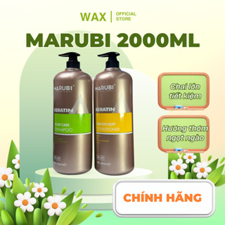  Cặp Dầu Gội Xả MARUBI Keratin 2000ML Giảm Rụng Tóc Kích Mọc Tóc Phục Hồi Tóc Hư Tổn 