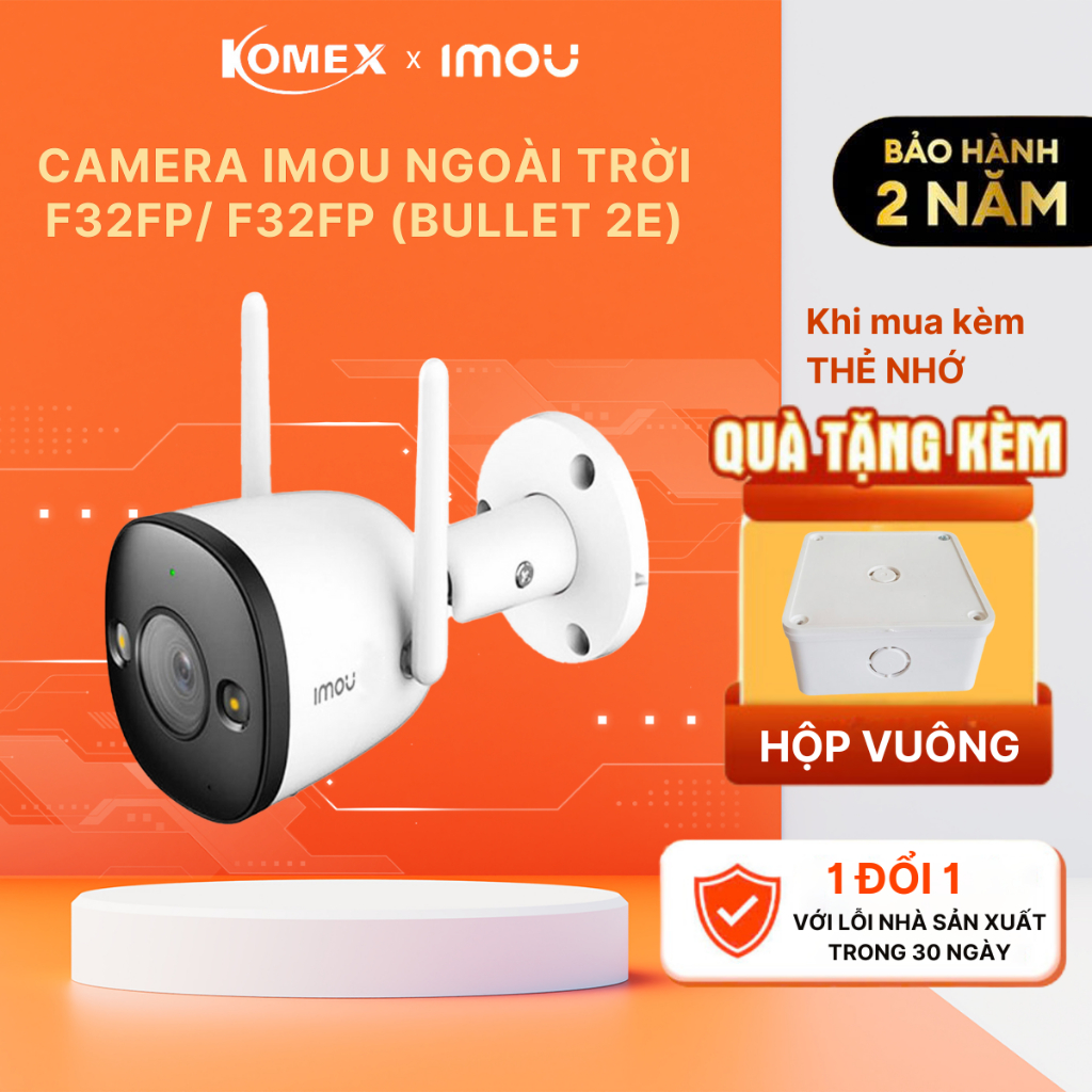 Camera IMOU ngoài trời F32FP 3MP/ F52FP 5MP (BULLET 2E) chuẩn chống nước IP67 tích hợp đèn báo | BigBuy360 - bigbuy360.vn