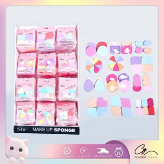  Set Bộ Túi Bông Mút Nhiều Hình Tán Kem Trang Điểm Nền Makeup She  1 gói 4-8 miếng  