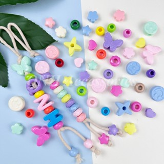 Hạt nhựa lỗ lớn màu pastel dùng xỏ chuỗi dây đeo túi xách, móc khóa, phụ kiện handmade DIY