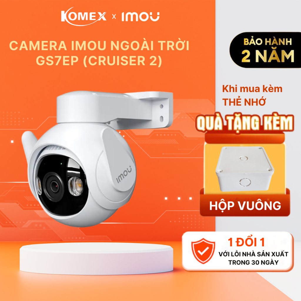 Camera IMOU ngoài trời GS7EP-3M0WE (Cruiser 2 3MP)/ GS7EP-5M0WE (Cruiser 2 5MP) quay quét Full Color