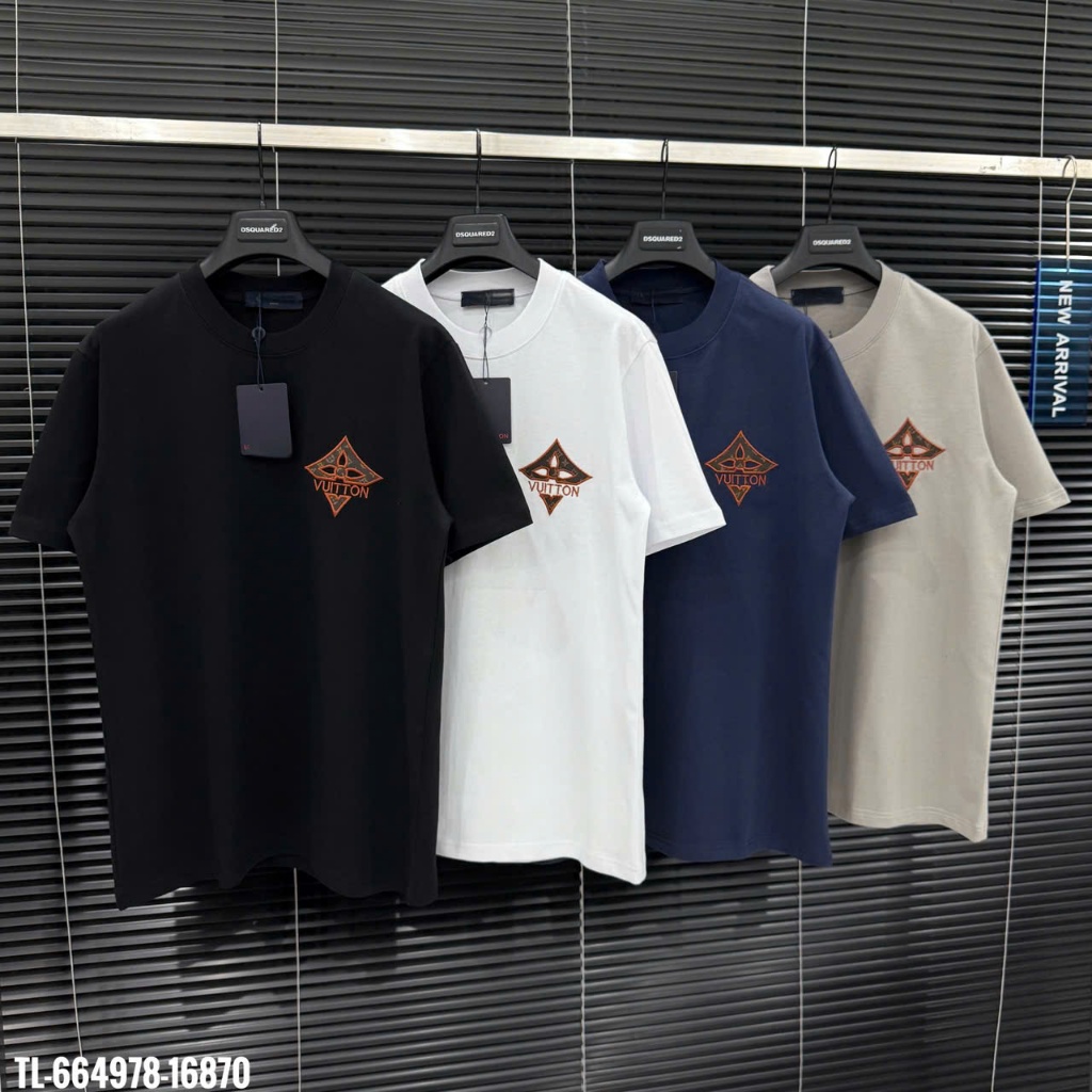  Áo thun Eo Vì thêu hình chữ vân logo thiết kế hot trend Nam nữ New 2025 