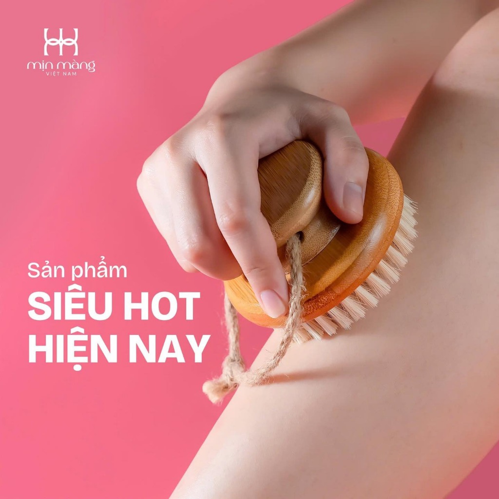 Bàn Chải Khô Body Và Mặt Giúp Tẩy Da Chết, Chà Tắm Khô, Massage Từ Lông Tự Nhiên Đã Tiệt Trùng Xử Lý