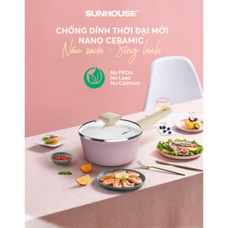 Quánh Phủ Sứ Nano Sunhouse Healthy 18cm Sử Dụng Được Trên Mọi Loại Bếp