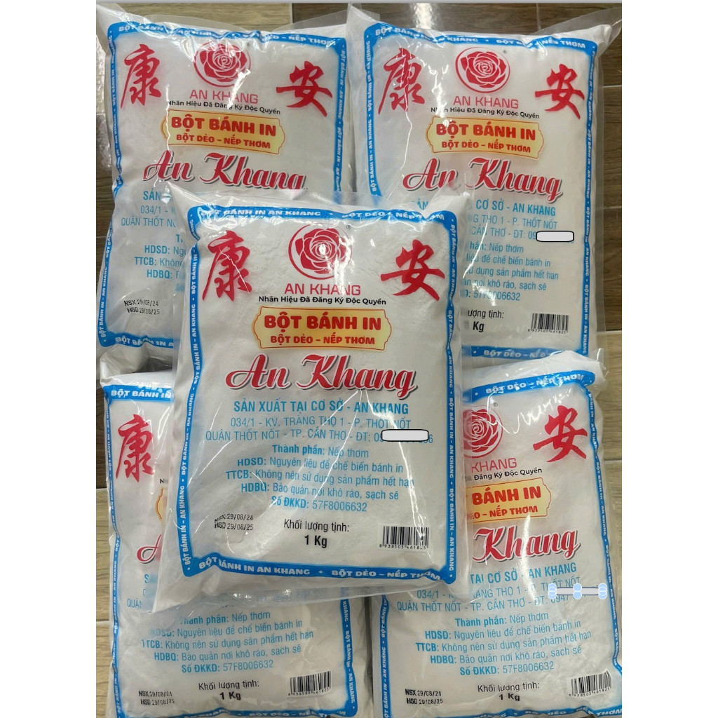 Combo 5kg Bột Dẻo An Khang Rang Chín dùng Cho Bánh In, Bánh Dẻo Nhân Bánh Các Loại