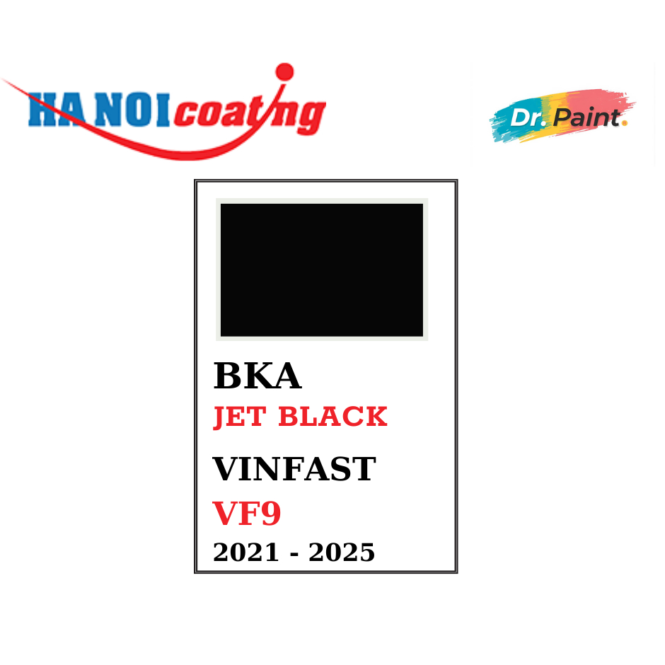 Bình sơn Xịt Xóa Vết Xước cho xe Ô tô VINFAST VF9 màu Đen Bóng mã màu BKA - JET BLACK chính hãng DR.