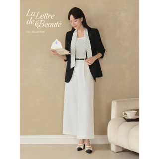 Set Vest Quần Công Sở Nữ, Áo Blazer Nữ Dài Tay Hera BEAUTEBYV Màu Đen Thanh Lịch(Kèm Dây Đeo Rời)