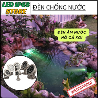 Đèn Âm Nước - Đèn Ngâm Nước Chiếu Hồ Cá Koi Sân Vườn Tiểu Cảnh Đài Phun Nước Sẵn Nguồn 12 24V An Toàn Tuyệt Đối 