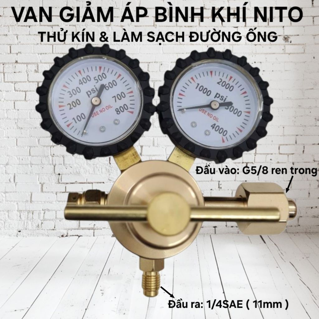 Van giảm áp bình khí Nito, đồng hồ giảm áp bình khí Nito...