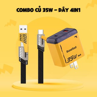  Combo sạc nhanh 35W: củ sạc 2 cổng Type C & USB  Dây sạc 4 đầu tiện lợi Lỗi 1 Đổi 1 