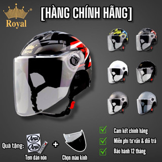   HÀNG CHÍNH HÃNG  Mũ bảo hiểm 1 2 ROYAL M389 Nón bảo hiểm có kính form thẳng dài 20cm che full mặt-Miễn phí vận chuyển 