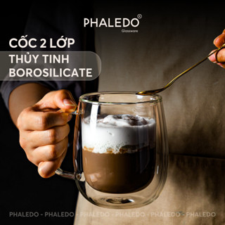 Cốc Thuỷ Tinh Borosilicate 2 Lớp Cách Nhiệt Có Tay Cầm Cao Cấp PHALEDO P-0924