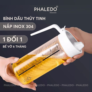 Bình đựng dầu ăn chống rò rỉ đựng bằng thuỷ tinh borosilicate chịu nhiệt, nắp inox 304 cao cấp Phaledo-Jianxia