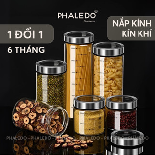 Hộp Thuỷ Tinh Borosilicate Đựng Đồ Khô Đa Năng Có Nắp Kính Acrylic Trong Suốt Sang Trọng PHALEDO (P - 0371)