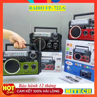  Đài FM Radio Nghe Nhạc PePe FP 722S Bluetooth Sạc Năng Lượng Mặt Trời  2 Ăn Ten fm am sw usb thẻ nhớ 
