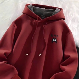  Áo hoodie nữ nam form rộng KONOVA chất liệu nỉ bông dày dặn in hình mèo CAT 