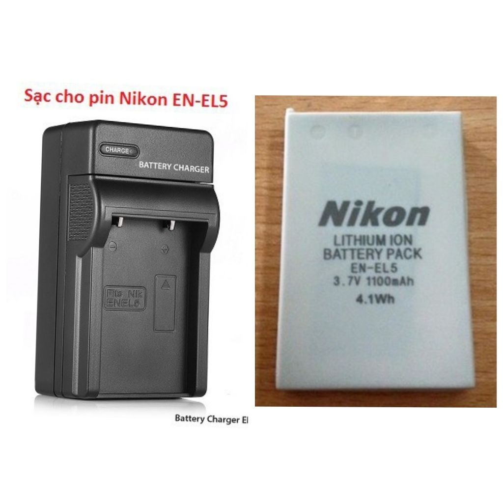 Sạc hoặc Pin máy ảnh Nikon EN-EL5 ( EN EL5 ) cho CoolPix 5900 , 5700 , 7900 , P80 , P510 , P520