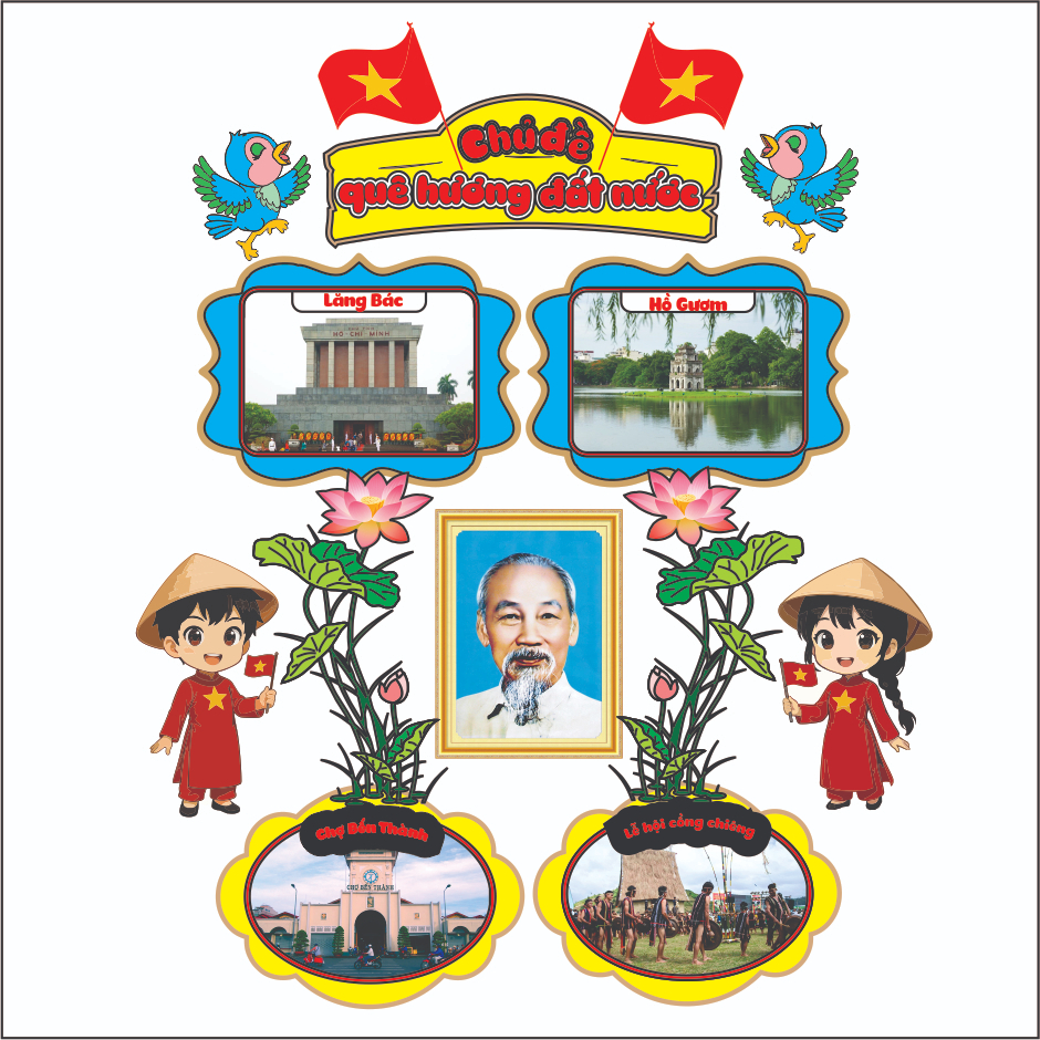 Bộ 10, Tranh Chủ đề mầm non , hàng thủ công, trang trí mầm non, đồ dùng mầm non, tranh góc mầm non ,
