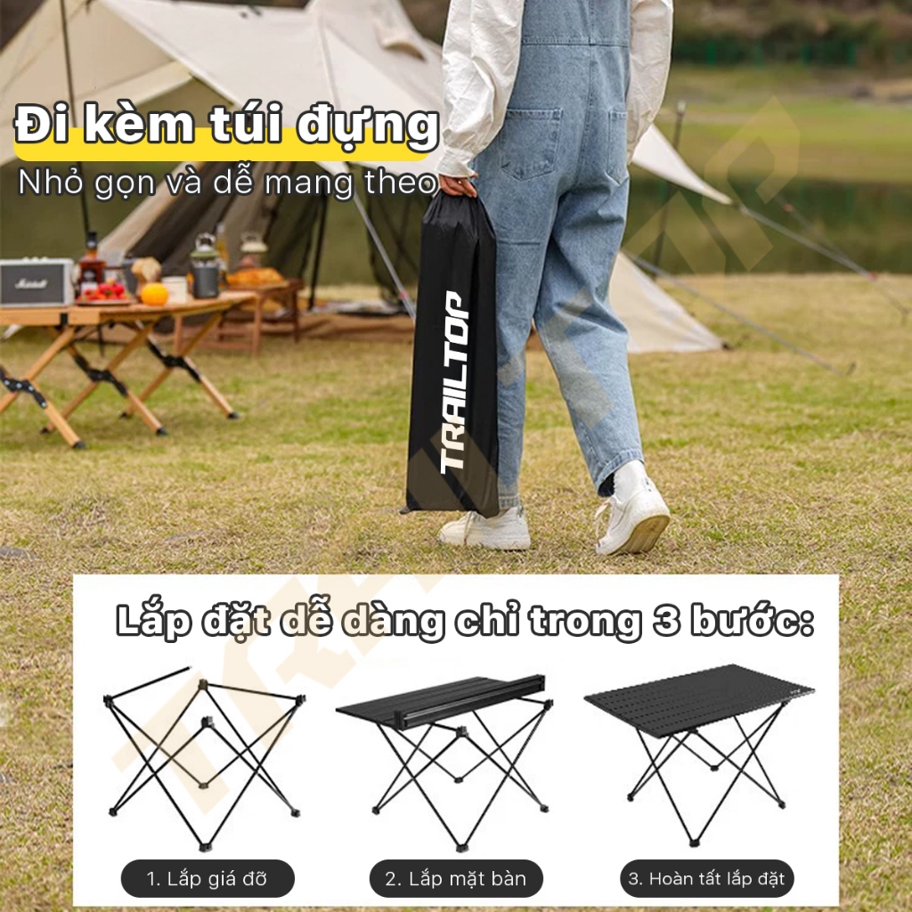 Trailtop Bàn Gấp Gọn Camping Dã Ngoại Cắm Trại Ngoài Trời  Bàn Xếp Gấp Gọn Bàn Cà Phê Chịu Lực 160kg | BigBuy360 - bigbuy360.vn