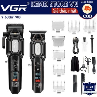  Tông Đơ Cắt Tóc VGR V-600&V-900 Đầu Cắt Thép Carbon An Toàn Bền Bỉ Thiết Kế Gọn Nhẹ Vừa Tay  Full Phụ Kiện  