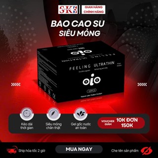 Bao cao su siêu mỏng 001 oio đen kéo dài thời gian cuộc vui ,chống xuất tinh sớm ,nhiều gel bôi trơn , hộp 10 bcs