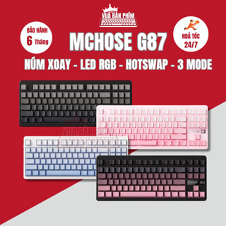 [HÀNG SẴN] Bàn phím cơ Mchose G87 Pro 3 modes , núm xoay ,mạch xuôi, led rgb, hostswap, gasket mount, keycap double shot