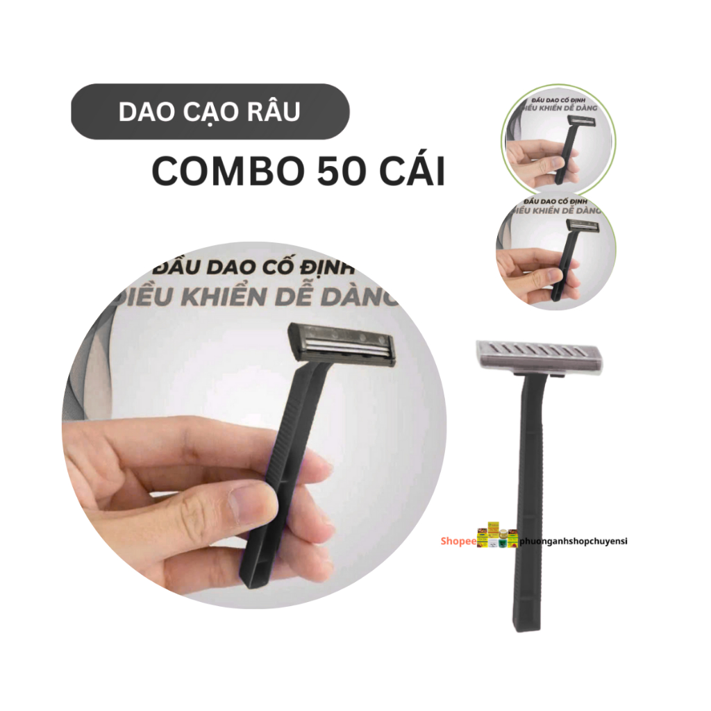 Combo 50 dao cạo râu  siêu tiết kiệm , nhựa cao cấp bền bỉ