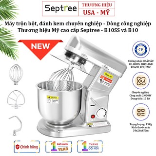 Máy trộn bột, đánh kem 10 lít chuyên nghiệp 3 trong 1 - dòng công nghiệp - công suất: 2000w - b10ss và b10