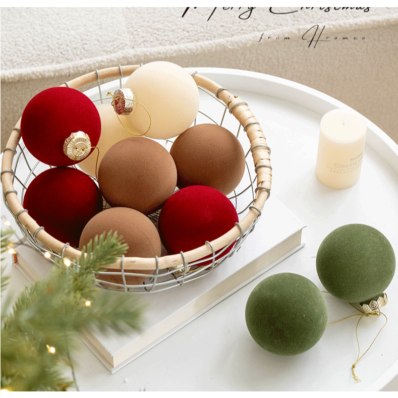 Quả Châu Nhung E108 (Size Lớn) Dễ Thương Trang Trí Noel Giáng Sinh