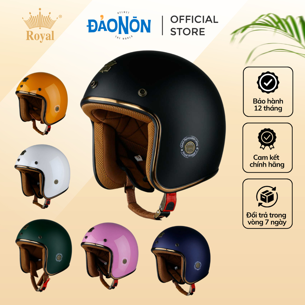 Mũ Bảo Hiểm 3/4 Royal M20C, Nón Bảo Hiểm Royal 3/4 Bảo Hành 12 Tháng | Đảo Nón Store