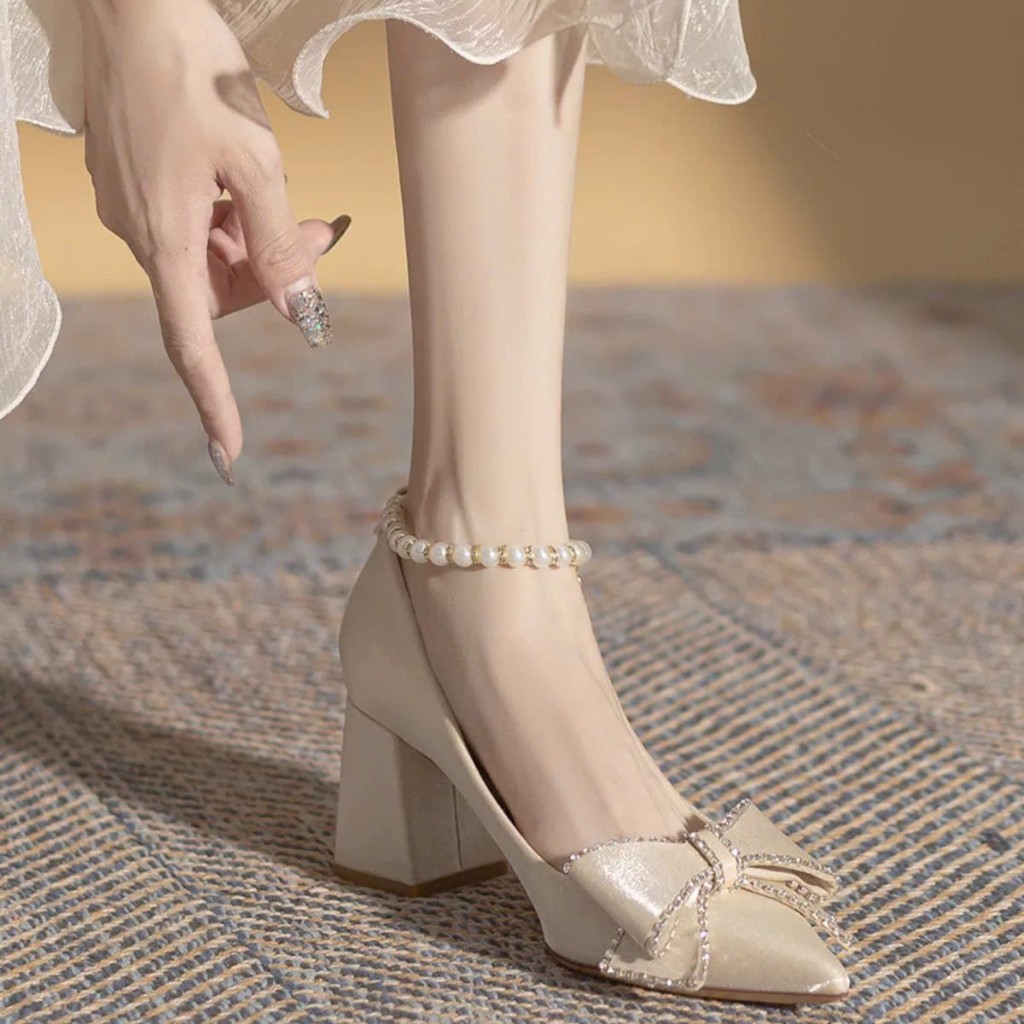 Giày GXC143 cao gót 3,7cm tươi sáng nổi bật tinh tế thời trang nữ | BigBuy360 - bigbuy360.vn