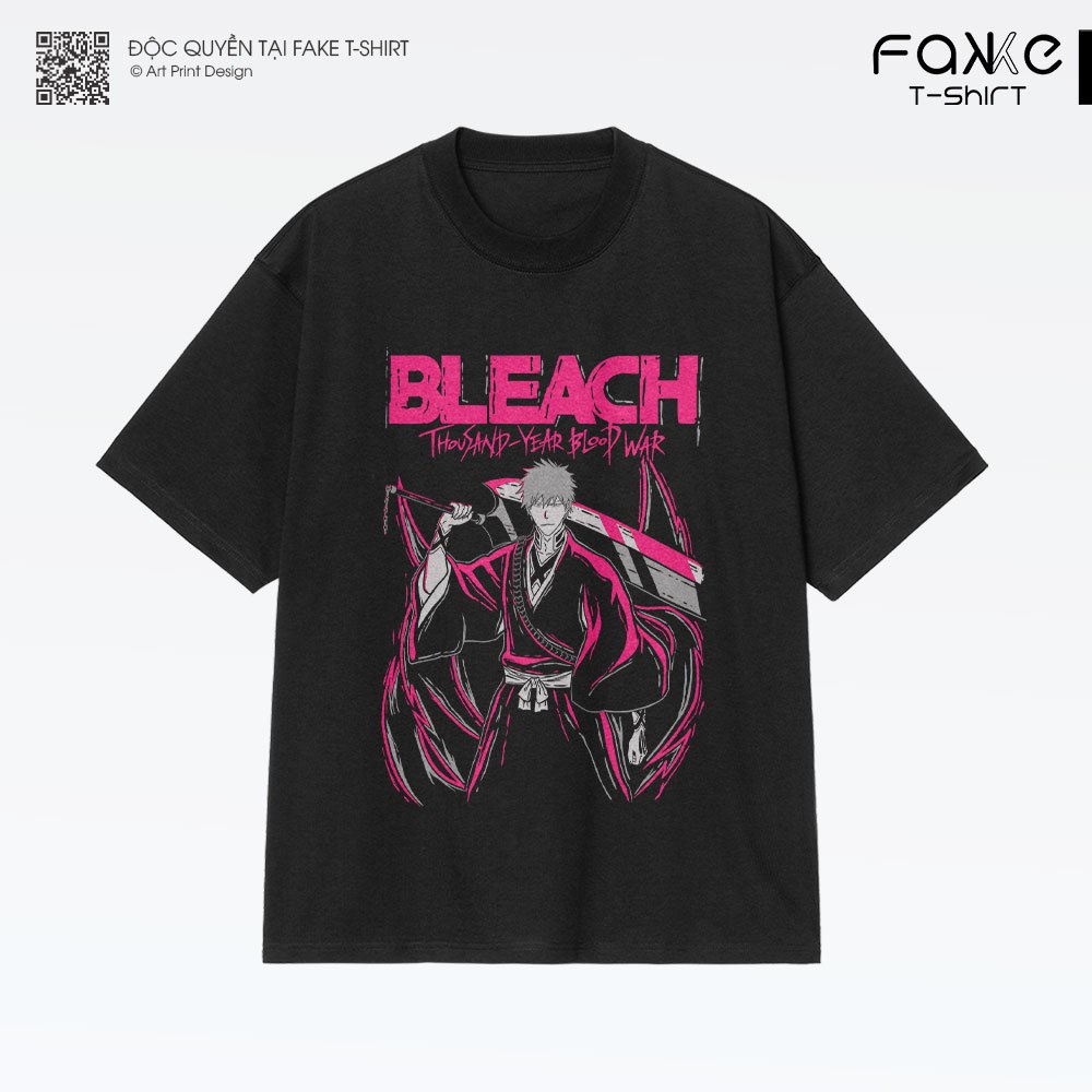Áo thun Unisex BLEACH Ichigo Color Art Oversized 100% Cotton ngắn tay