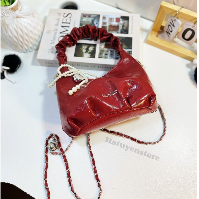 Túi xách nữ đeo chéo túi cầm tay quai nhúm tặng kèm móc gấu size 19 vừa điện thoại - HT132 | BigBuy360 - bigbuy360.vn