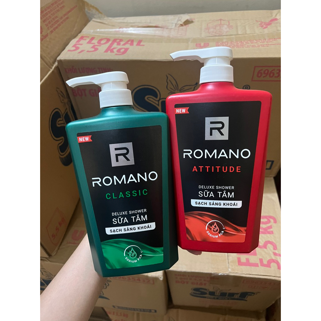 (650G) Sữa tắm Romano classic đỏ/ xanh lá 650g