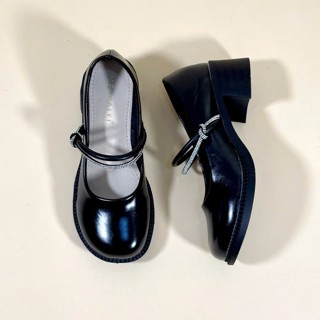 [Giảm 1 size] Giày búp bê Lolita đế trụ giày da cho nữ mềm mại DÂY KÉP ĐÁ 4.5cm