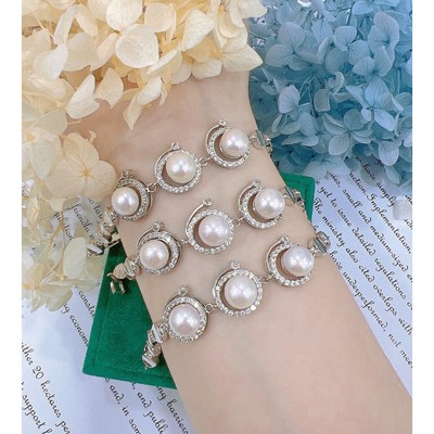 Lắc Tay Hợp Kim Xi Đính Ngọc Trai Xinh Xắn, Thời Trang - Ngọc Trai Trường Thịnh