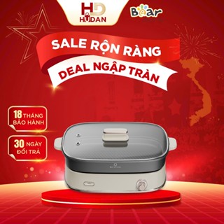 Nồi lẩu nướng Bear SB-NL45K - Dung tích 4.5L Quốc Tế bảo hành 18 tháng, Chống Dính Chiên Xào Nấu Lẩu