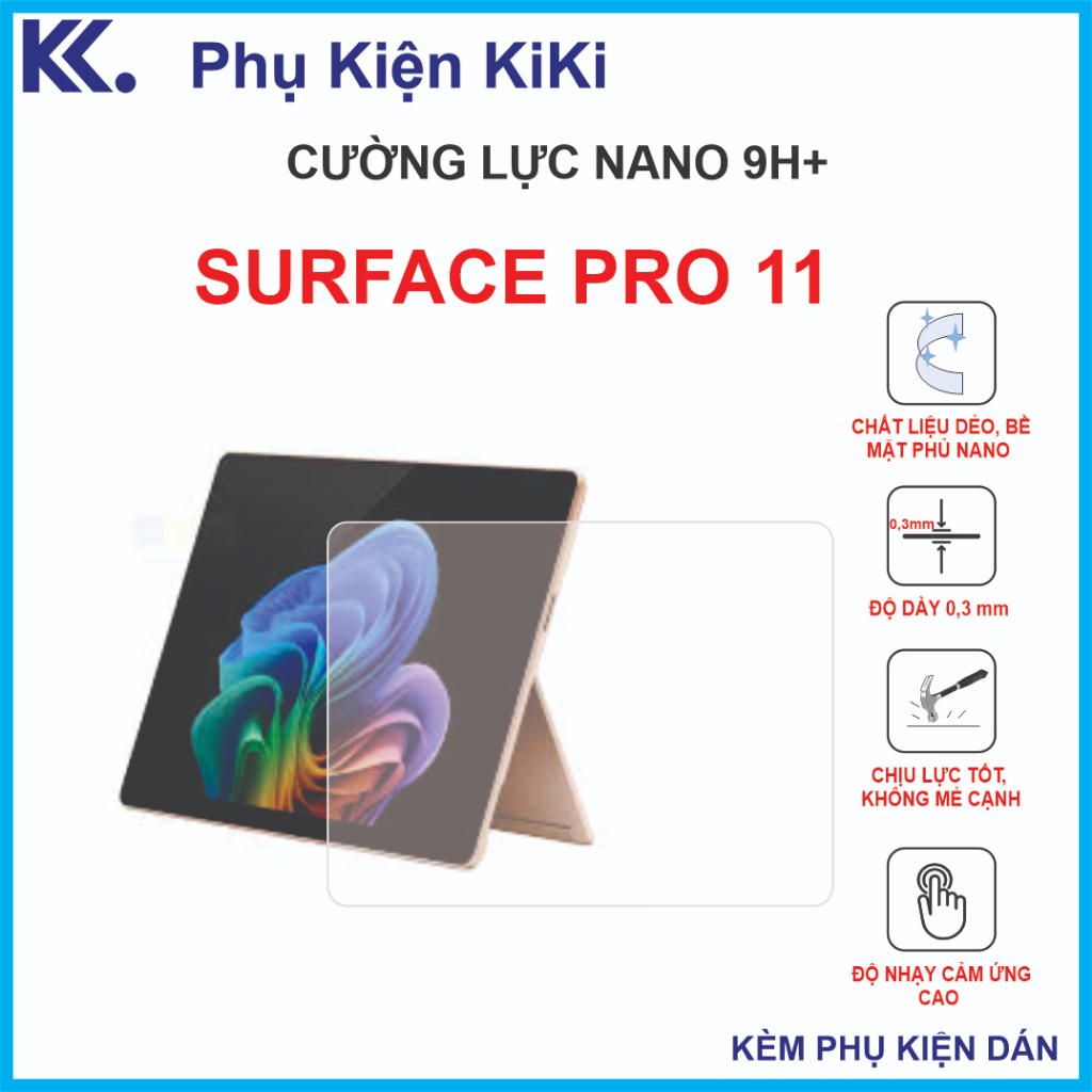 Cường lực Surface pro 11 Cường lực nano dẻo 9H+