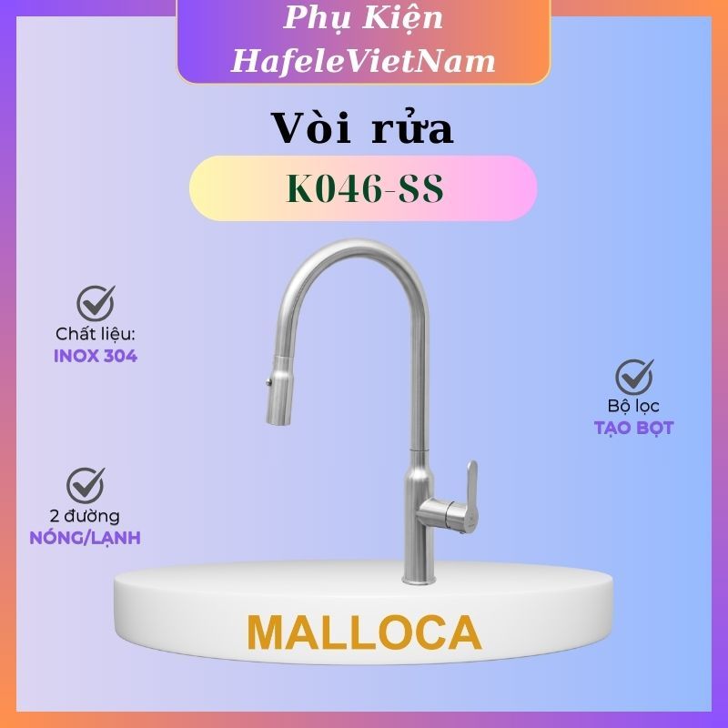 Vòi Rửa Malloca K046-SS - Thiết Kế Hiện Đại, Tiện Nghi Cho Mọi Gian Bếp