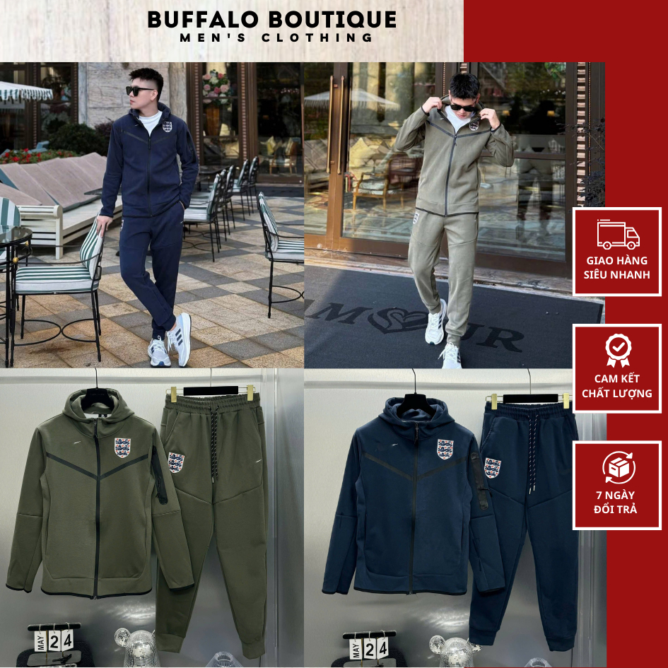  Bộ Quần Áo Nam Mùa Đông Loai Đội Tuyển Anh Thêu Logo Siêu Đẹp - Bộ Hoodie Nam Nữ Loaie Thêu Logo Siêu Nét 