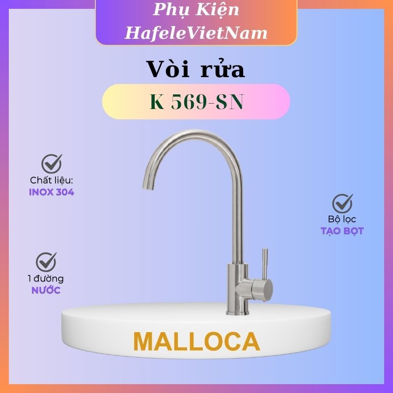 Vòi rửa chén nóng lạnh Malloca K569-SN - Vòi Rửa Bát Cao Cấp, Sang Trọng Chuẩn Châu Âu