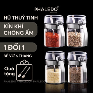 Hủ gia vị thuỷ tinh borosilicate - nắp đậy nhựa ABS kín 100% giúp chống ẩm & kiến bảo vệ gia vị an toàn Phaledo P-0324