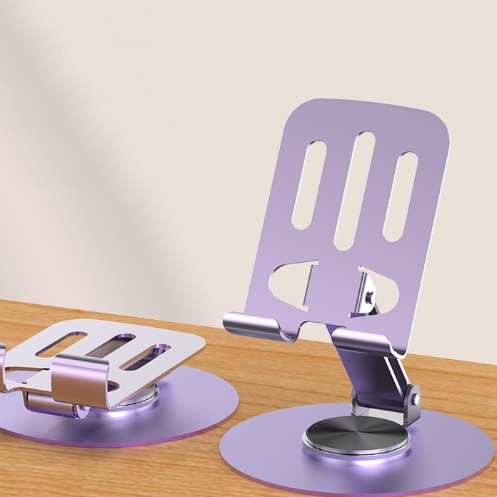 Giá đỡ điện thoại máy tính bảng gấp gọnhợp kim nhôm xoay 360 sáng bóng đế giữ chắc chắn 88522 TONGKH