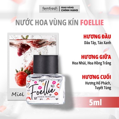 Nước Hoa Vùng Kín Foellie Eau De Miel 5ml - Hương dâu tây ngọt ngào dịu nhẹ - Lưu hương 48h