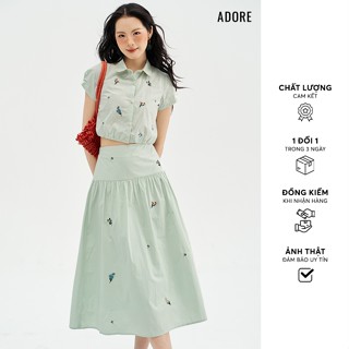 511SH1029 - Sơ mi xanh mint thêu hoa rơi  ADORE DRESS